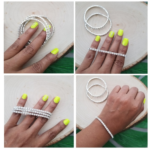 Rhinestone Stretch Stacking Bracelets - Picture 4 of 8